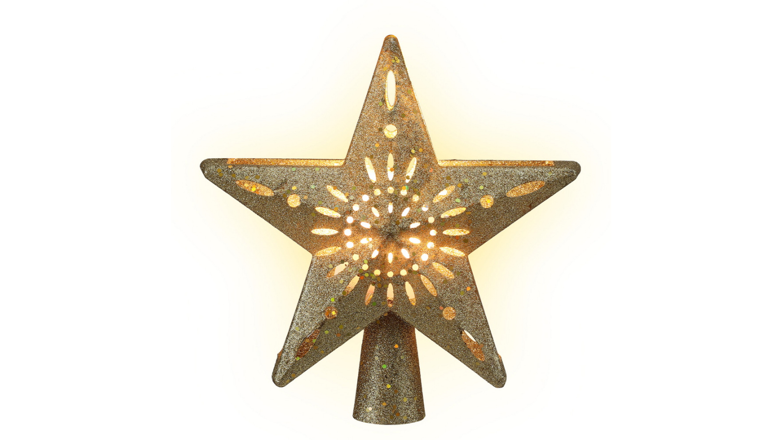 Jingle Jollys Christmas Tree Topper Star Snowflake Projector - Gold