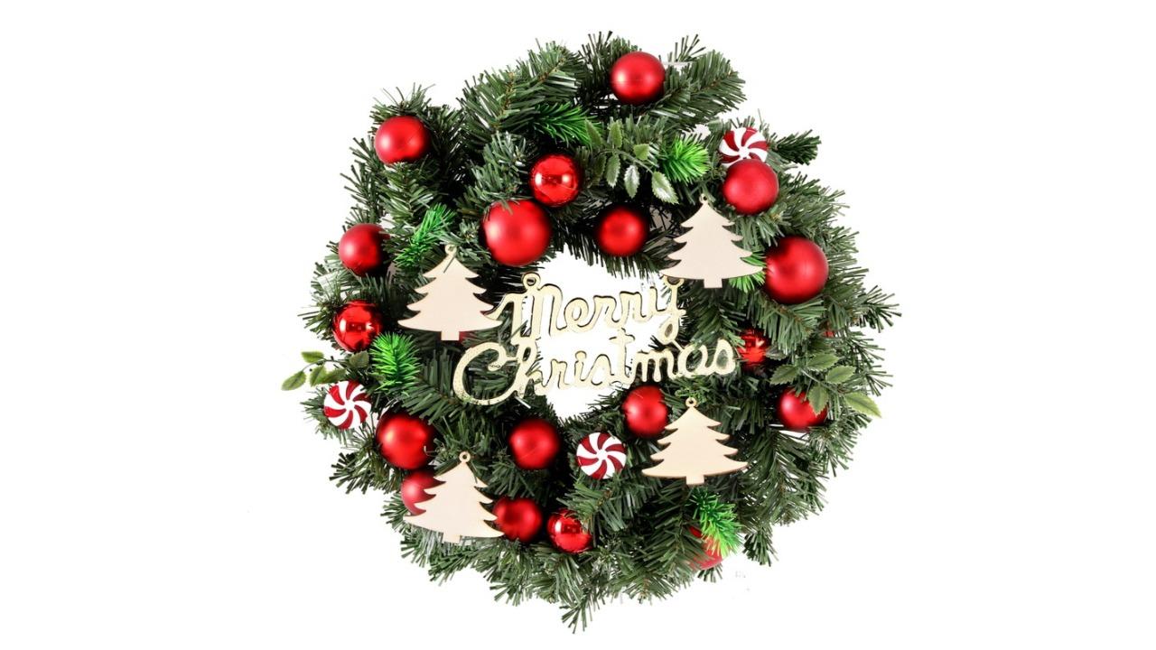 Jingle Jollys Baubles Ornament Christmas Wreath - 40cm