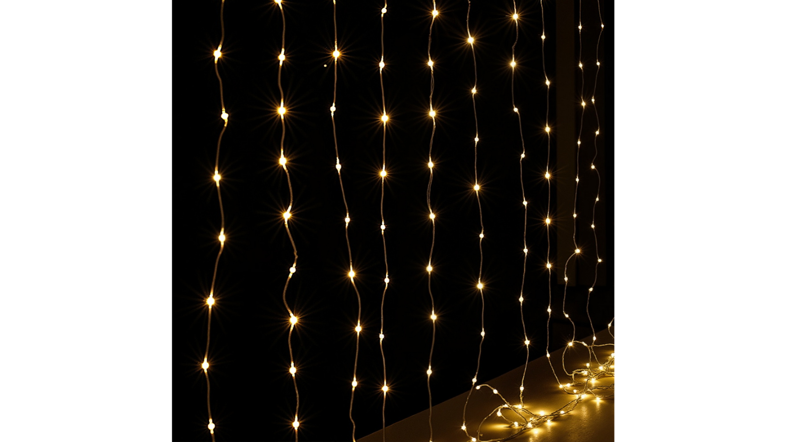 Jingle Jollys 3 x 3metre 300 LED Christmas Curtain String Light - Warm White