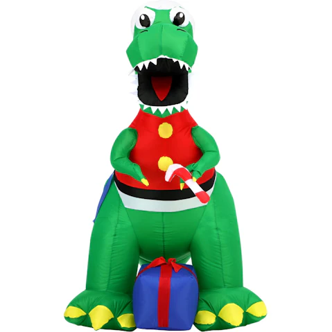 Tinseltown Inflatable Christmas Dinosaur LED Light Outdoor Decoration - 1.8metre