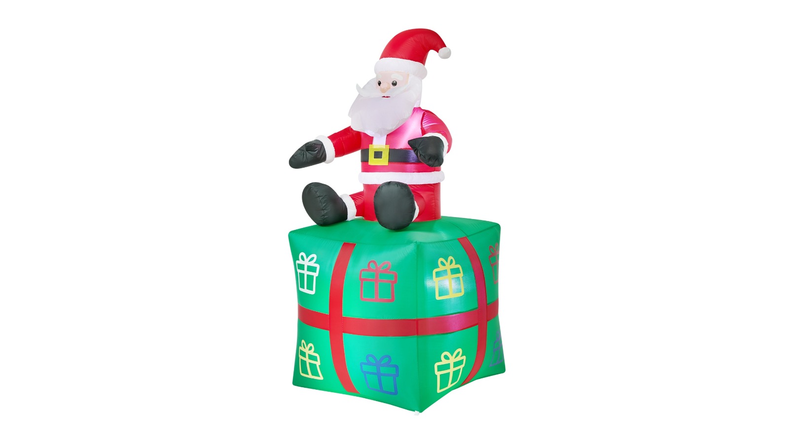 Tinseltown Inflatable Santa in Gift Box with LED Light - 1.8m