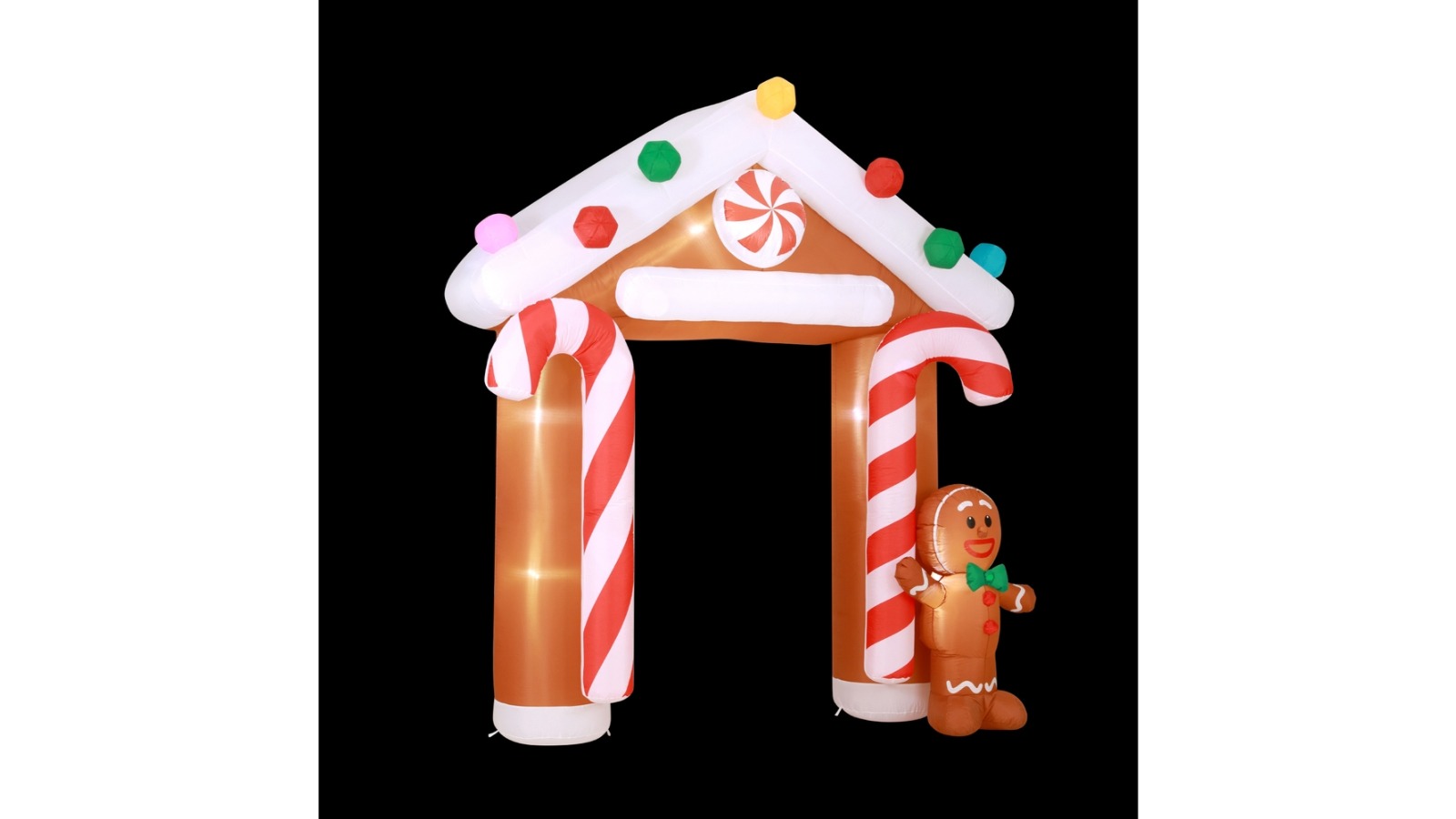 Jingle Jollys Christmas Gingerbread Inflatable Archway - 2.8m