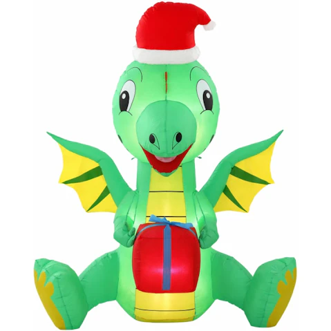 Jingle Jollys Inflatable Dragon 1.8m LED Illuminated Outdoor Christmas Decoration