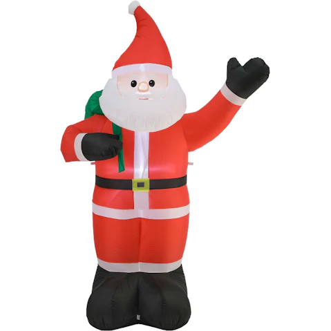 Tinseltown Inflatable Christmas Santa LED Light Outdoor Decorations - 2.4metre
