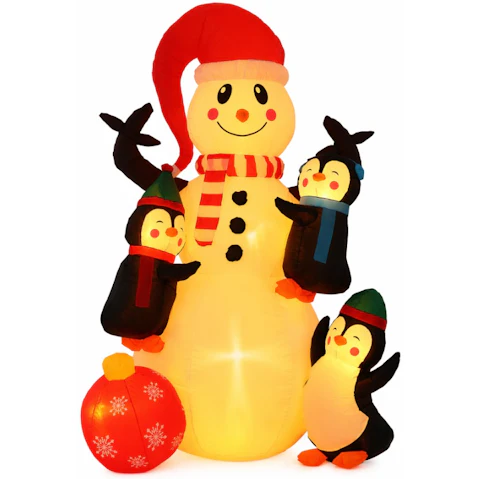 Jingle Jollys Inflatable Snowman 1.8m Warm Light LED Outdoor Christmas Decoration