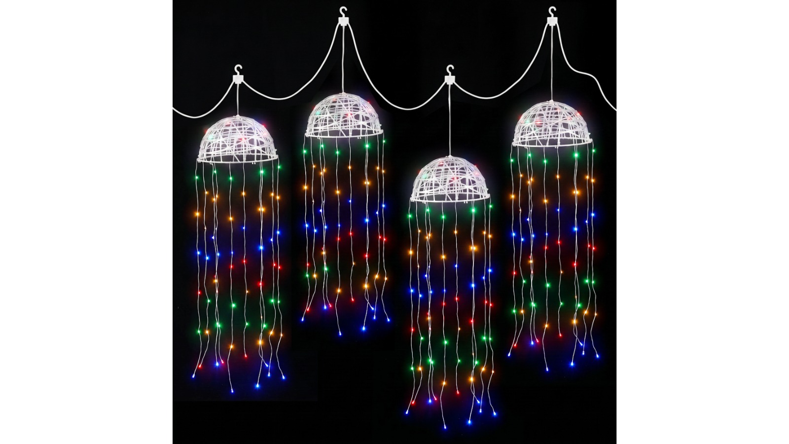 Jingle Jollys 4 Piece Solar Jellyfish Christmas Light - Multi-Coloured
