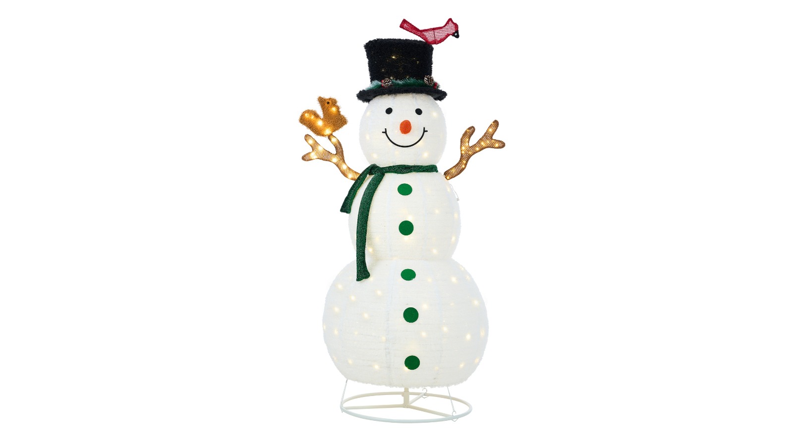 Tinseltown 3D LED Light-up Snowman with Metal Frame - 1.63m