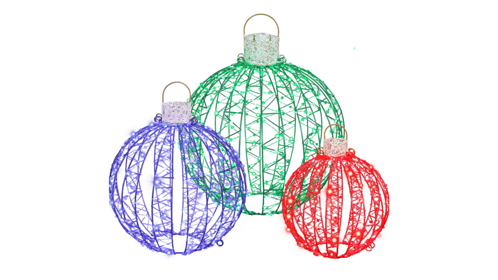 YS 3 Piece 320 LED Christmas Ball Fairy Light Set - Multi-Coloured