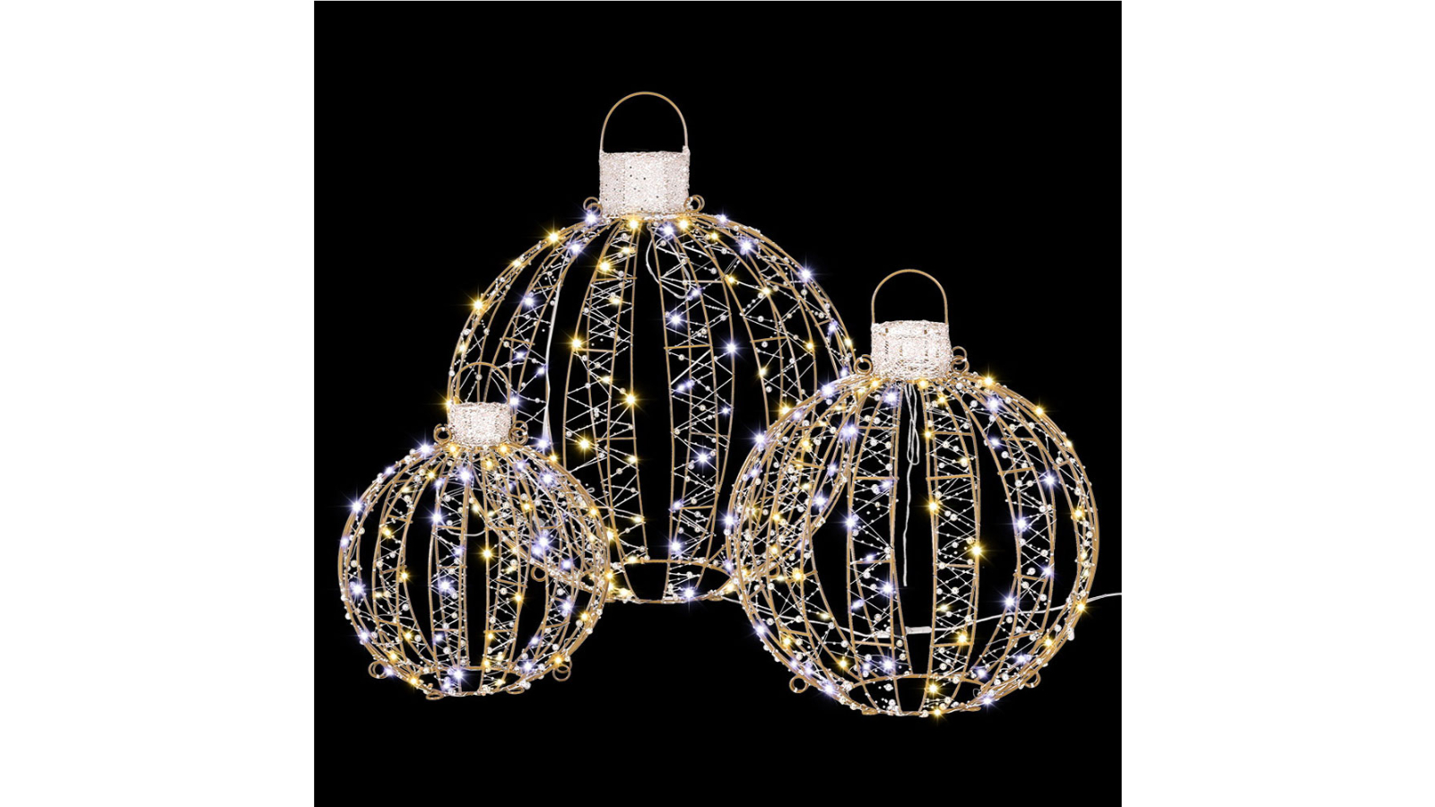 Jingle Jollys Christmas Lights 360 LED Fairy Light Ball Decorations Set - 3 Piece