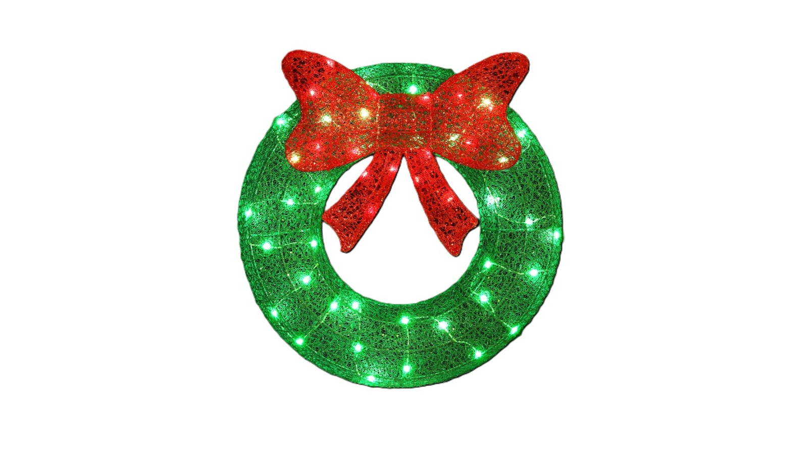Jingle Jollys 60cm Wreath XMAS Lights - Green