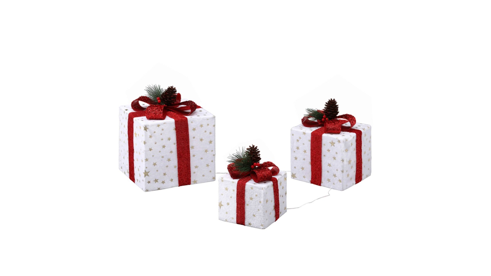 Jingle Jollys 3 Piece Lighted Christmas Gift Box