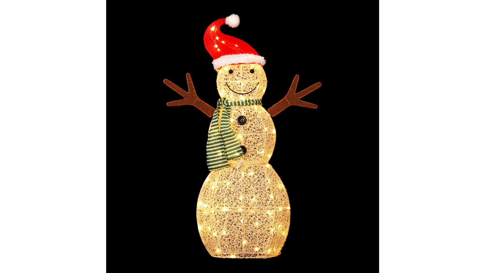 Jingle Jollys Christmas Lights Snowman 80 LED Decorations - 97cm