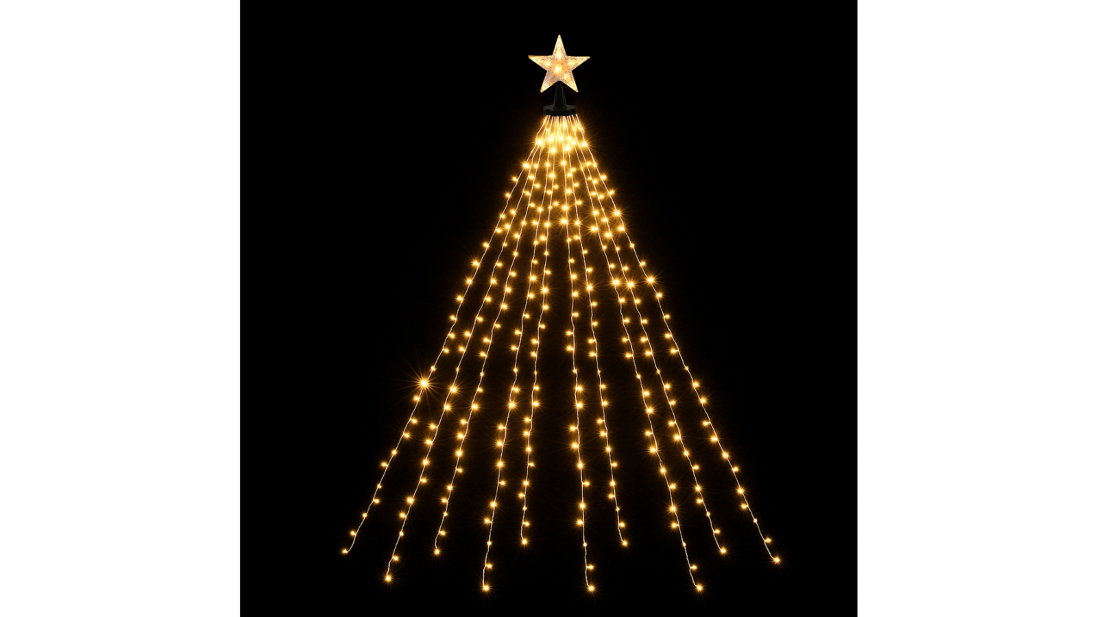 Jingle Jollys 2.5metre 300 LED Waterfall Christmas String Lights with Star