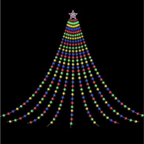 Jingle Jollys 3.8metre 340 LED Waterfall Christmas String Light