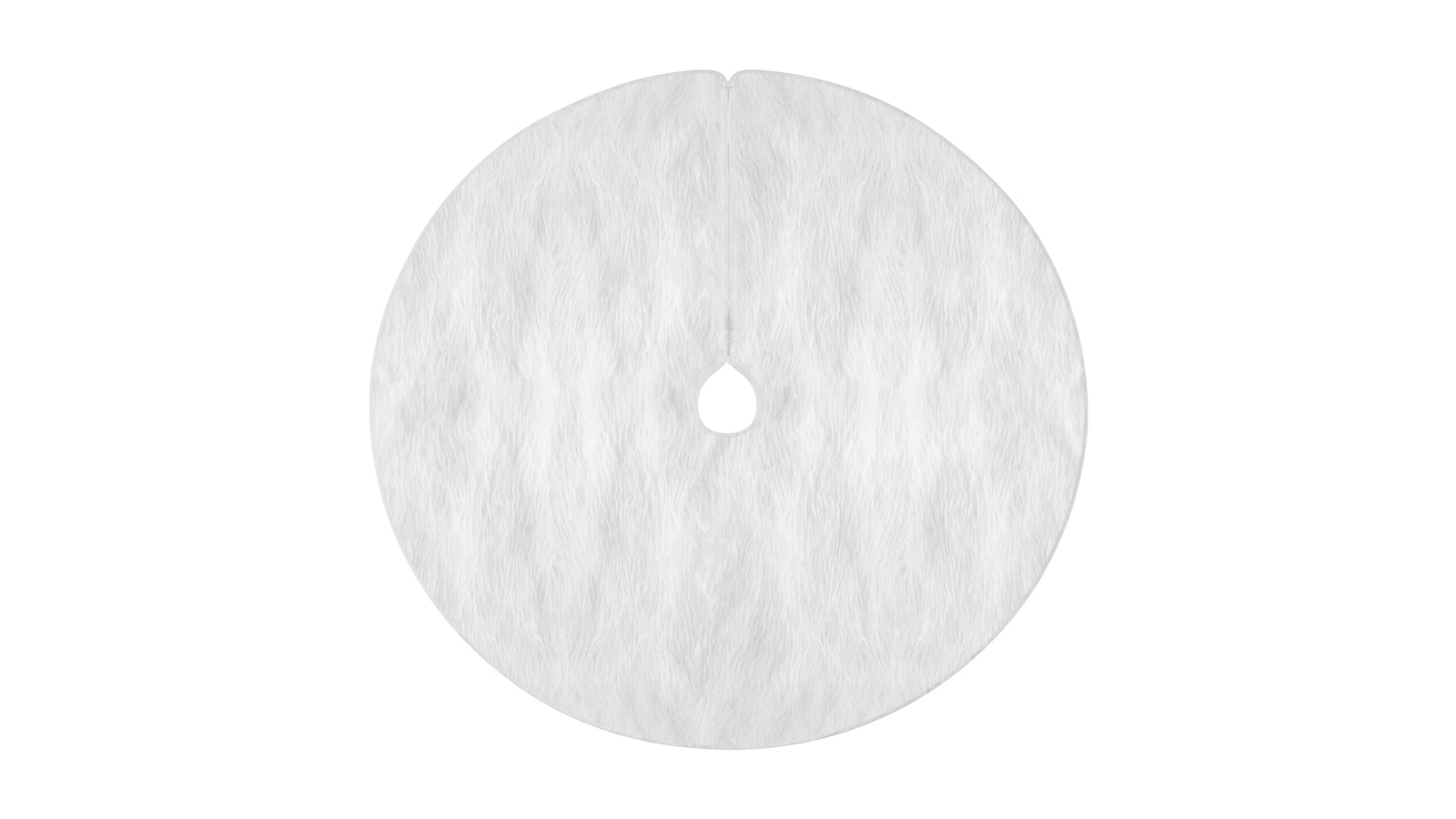 YS 90cm Plush Fluffy Ornaments Christmas Tree Skirt - White