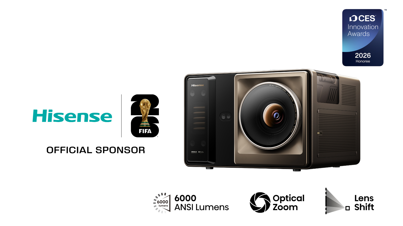 Hisense XR10 100-inch to 300-inch 4K Triple Laser Projector - Black