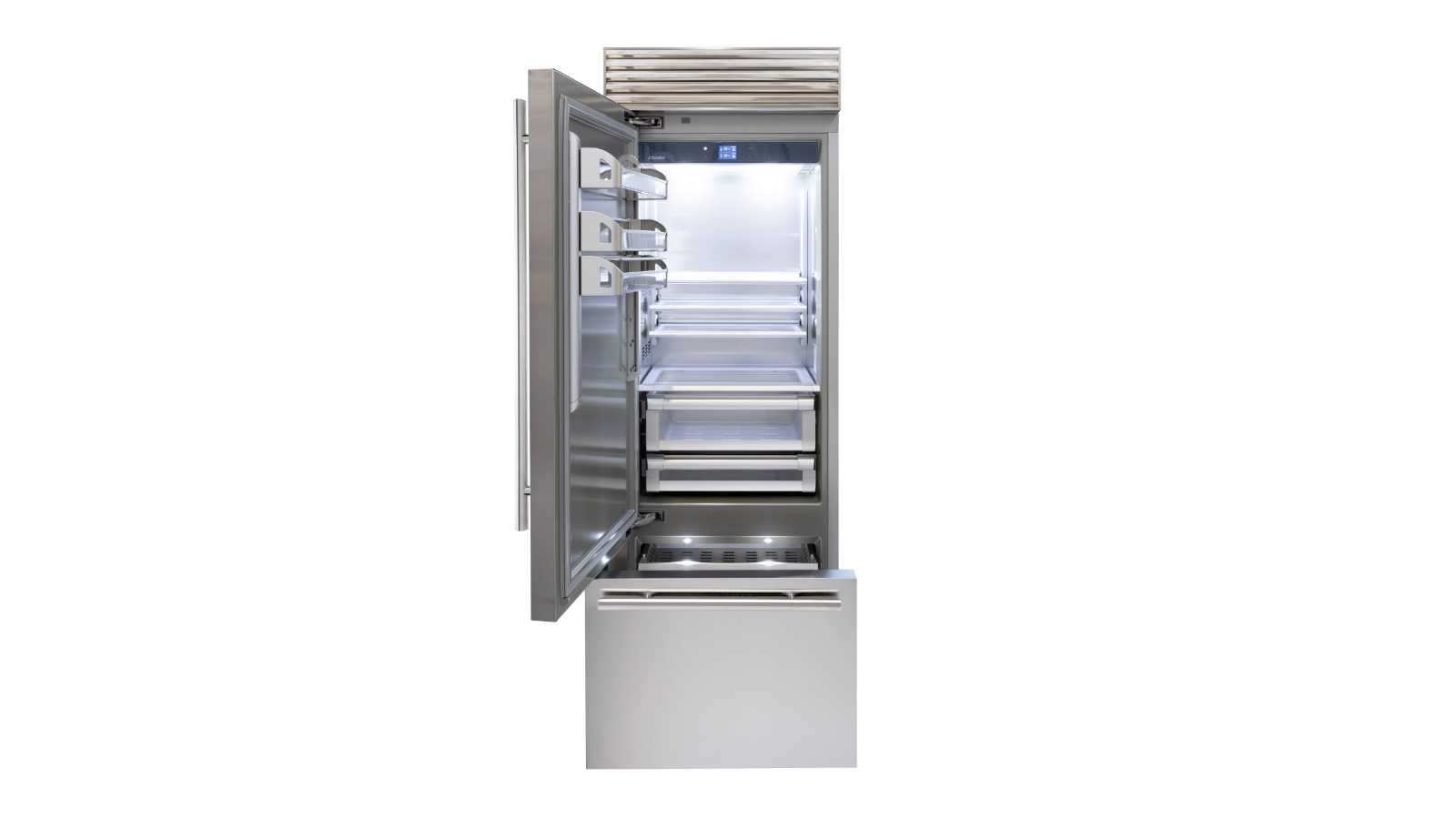 Fhiaba 440L X-Pro Series TriMode Plumbed Left Hinge Integrated Bottom Mount Fridge