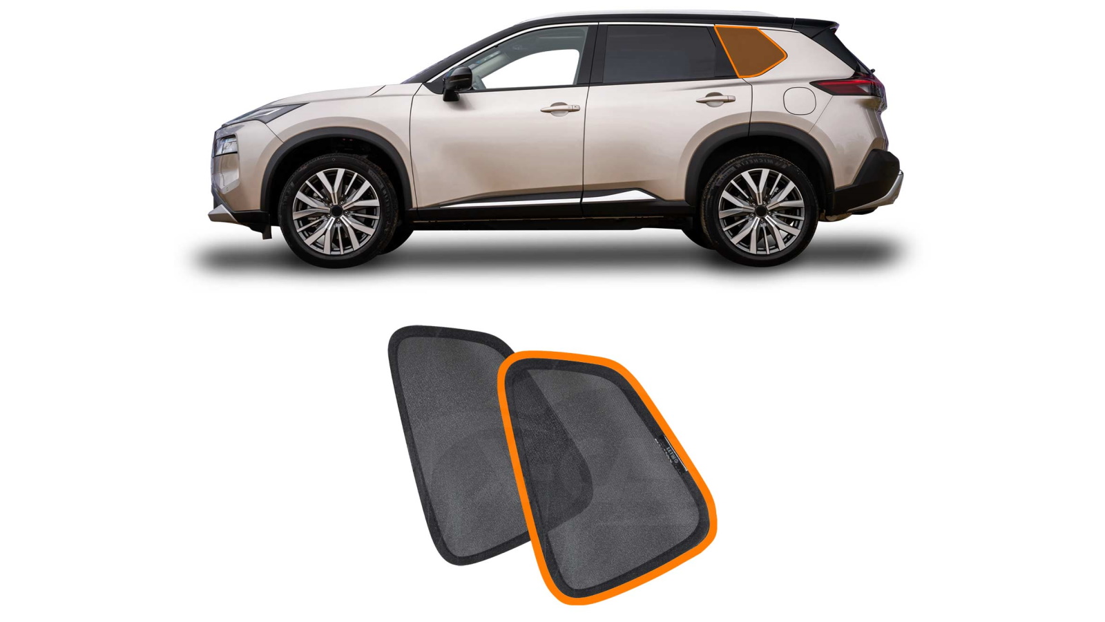 X-Car Magnetic Mesh Port Window Sun Shade for Nissan X-trail Xtrail T33 2022-2024