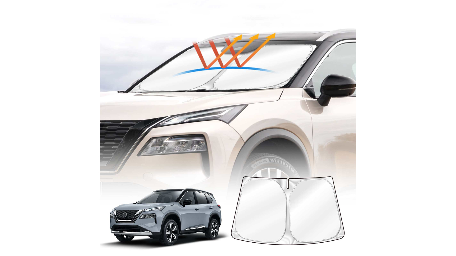 Foldable Windshield Sun Shade For Nissan X-Trail T33 (2022+) – UV