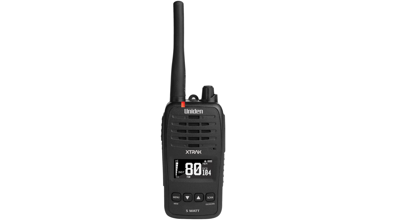 Uniden XTRAK 50 5W Smart UHF Handheld Radio with OLED Display - Black