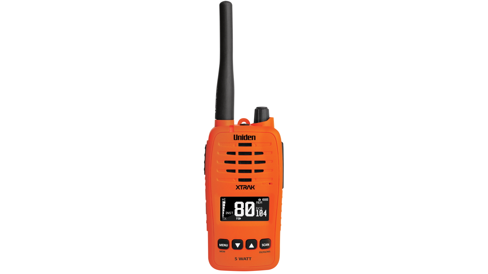 Uniden XTRAK 50 5W Smart UHF Handheld Radio with OLED Display - Orange