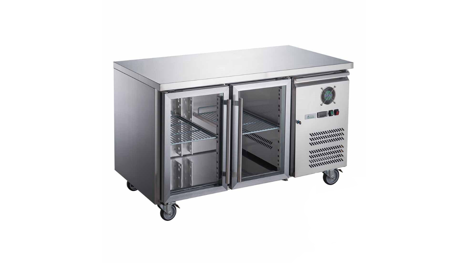 Thermaster Commercial 2-Door Glass Bench Fridge 