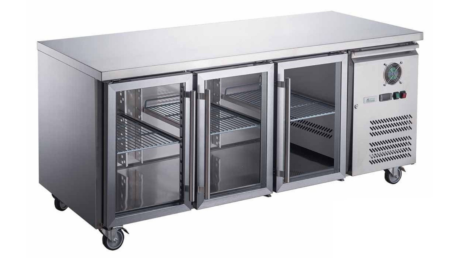 F.E.D XUB6C18G3V Commercial 3 Glass Door Bench Fridge 
