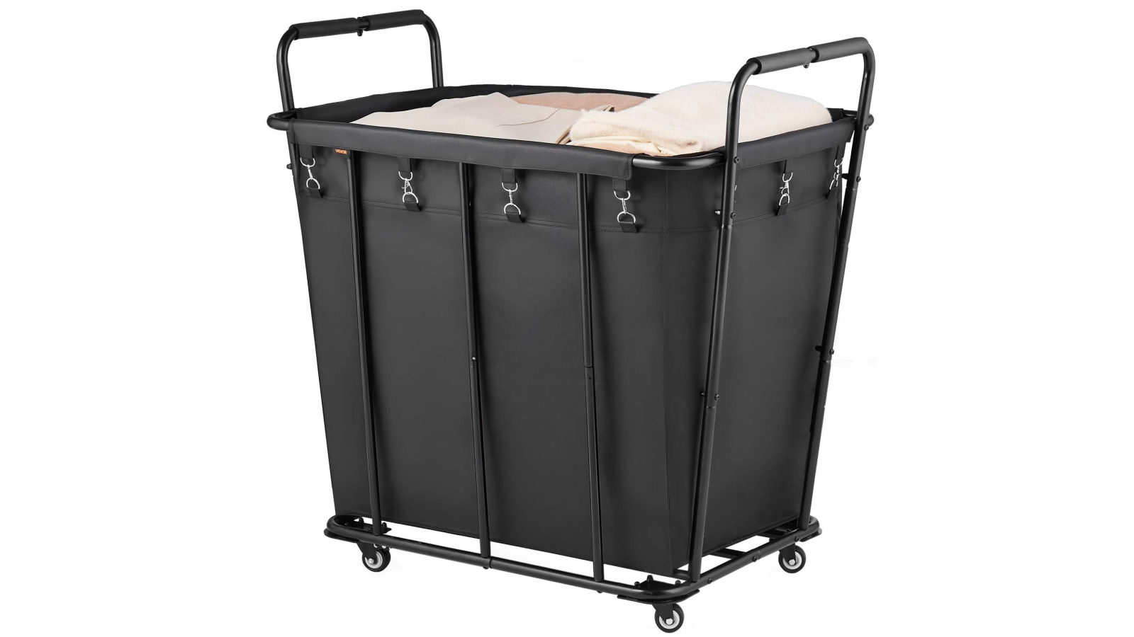 Vevor 118kg Laundry Cart Rolling Grocery Utility Cart with Liner and Wheels