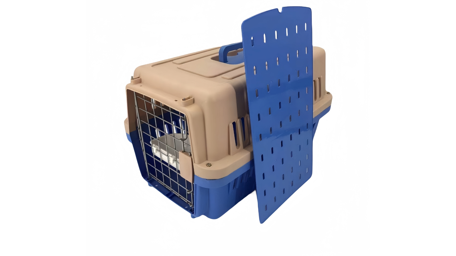 YES4PETS Medium Pet Airline Cage with Bowl and Tray - Blue