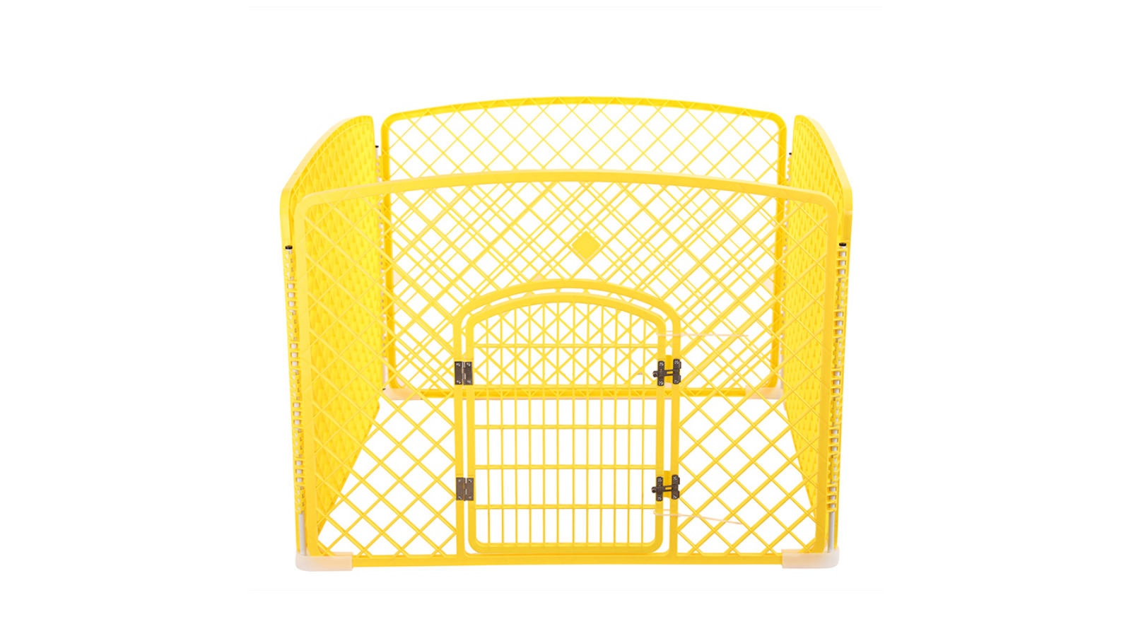 YES4PETS Pet Pen Foldable Fence Enclosure with 4 Panel Gate - Yellow