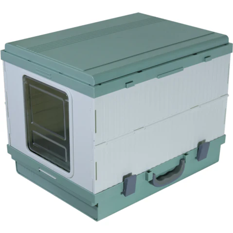 YES4PETS X-Large Portable Cat Litter Box with Handle and Scoop - Green