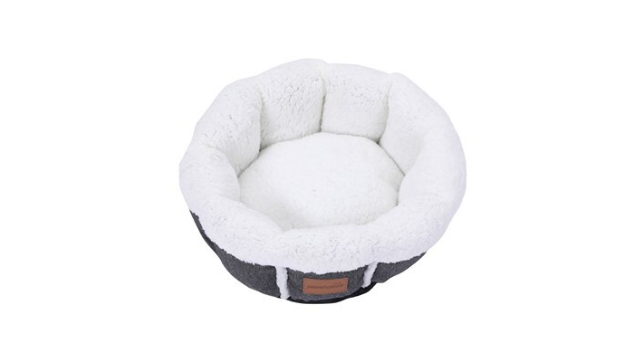 YES4PETS Small Washable Snuggler Soft Pet Bed - Charcoal White