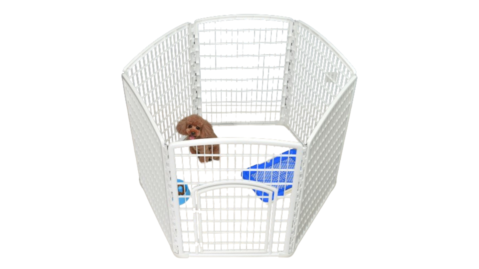 YES4PETS Plastic Foldable Enclosure Dog Fence with Gate - White