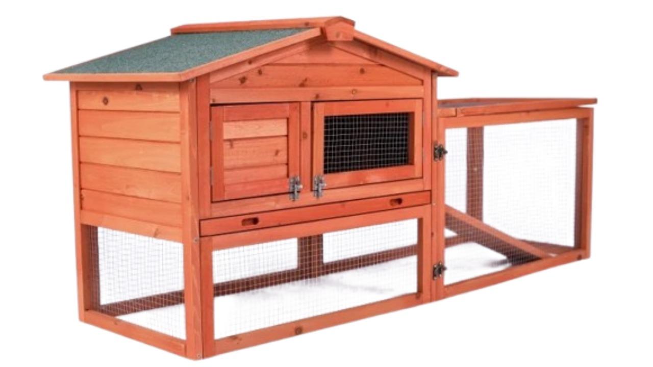YES4PETS Metal Run Wooden Rabbit Guinea Pig Cage