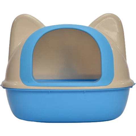 YES4PETS Hooded Cat Toilet Litter Box Tray House with Scoop - Blue