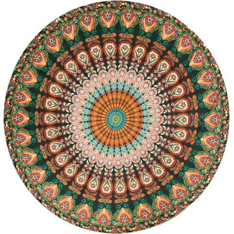 TODO Luxury Edition Digital Print Beach Throw Yoga - Peacock