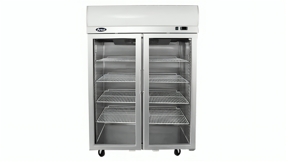 Atosa YCF9402 Commercial Top Mounted 2-Door Glass Fridge