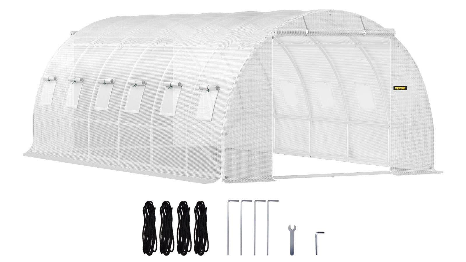 Vevor 20 x 10 x 7ft Walk-in Tunnel Greenhouse Galvanized Frame Waterproof Cover