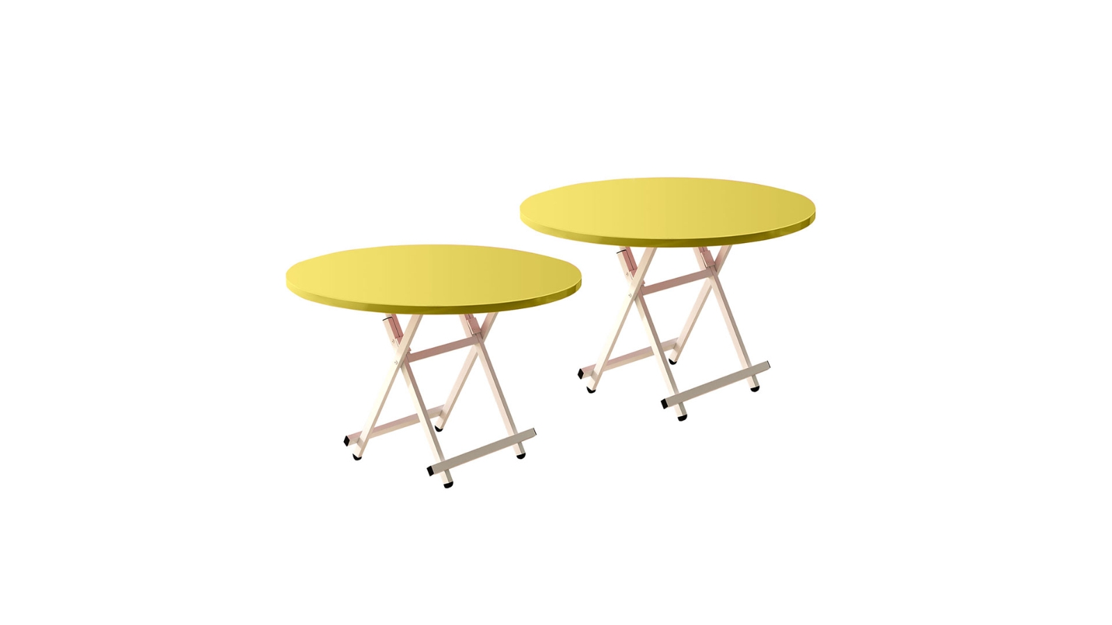 Soga 2 Piece Round Portable Dining Table - Yellow