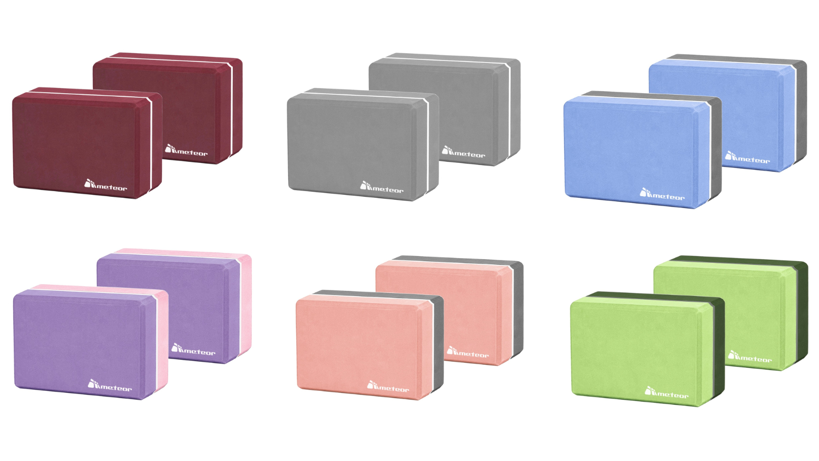 Meteor For The Winners 2 Piece High-Density Yoga Foam Block