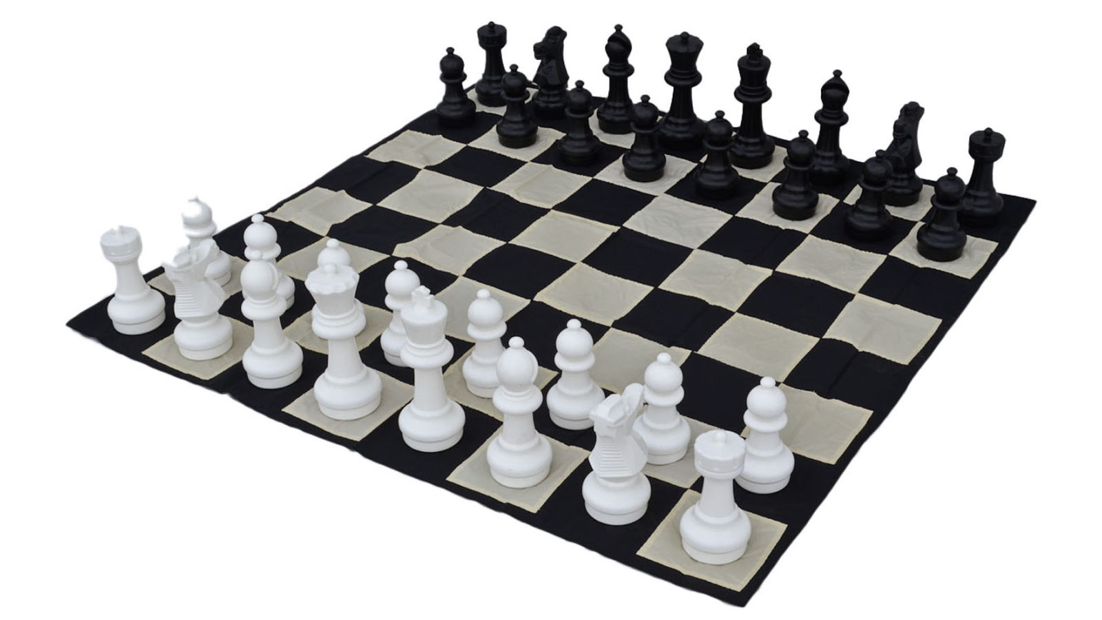 Yardgames Premium 30cm Chess, Checkers and Mat Package