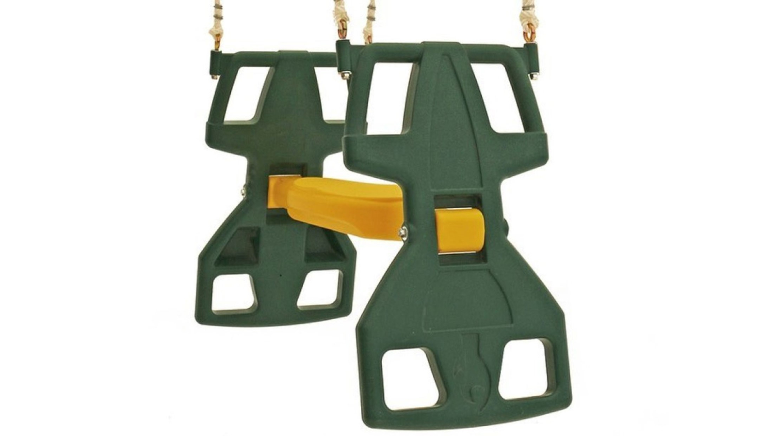 KBT Plastic Duo Back to Back Swing Seat - Green/Yellow