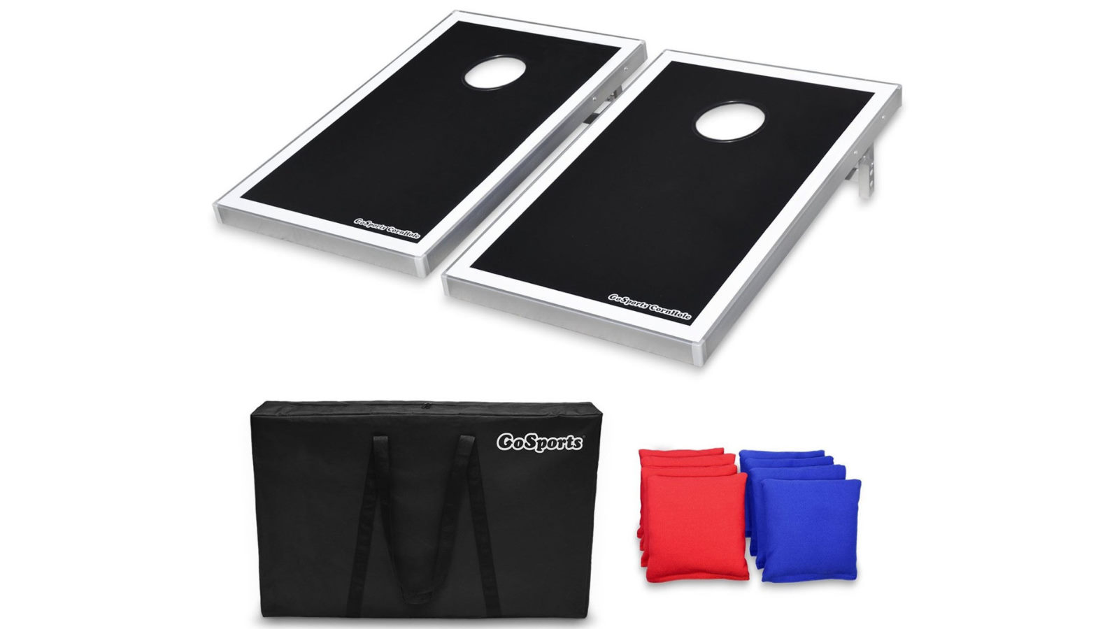 GoSports Black Edition 90x 60cm Aluminum Cornhole Game