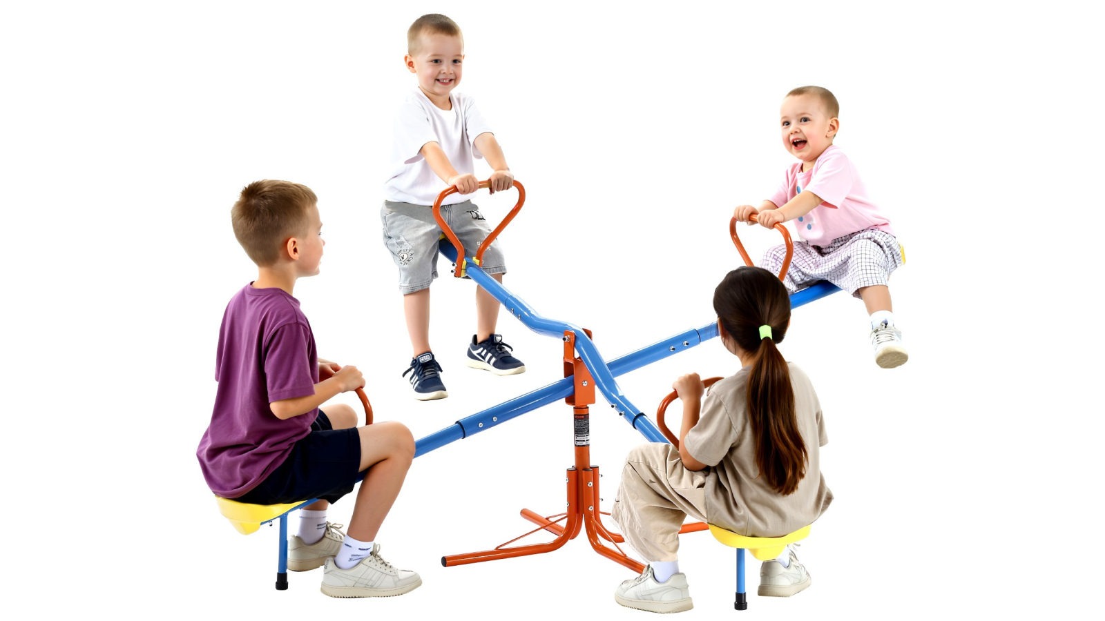 Vevor 2-4 Kids Seesaw 49.9kg Capacity 360 Degrees Rotating Teeter Totter