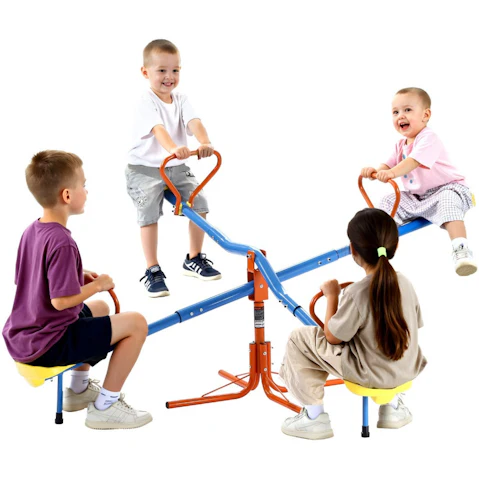 Vevor 2-4 Kids Seesaw 49.9kg Capacity 360 Degrees Rotating Teeter Totter