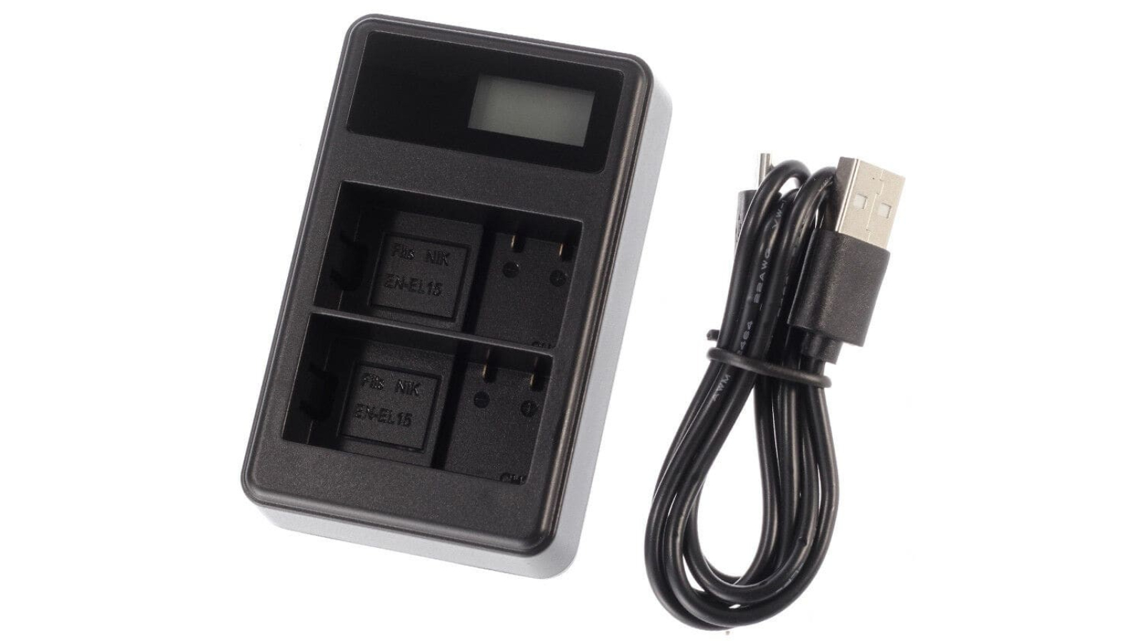 BatteryMate EN-EL15 LCD Charger for Nikon D600/D750/D810/D7000