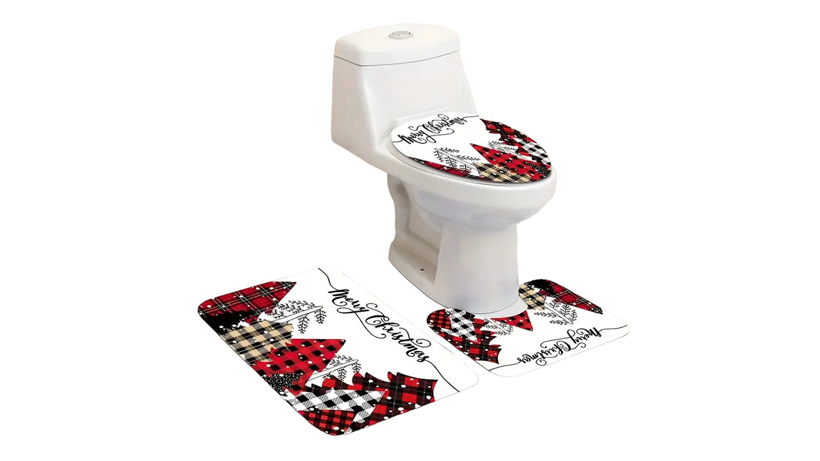 TM 4-Piece Jolly 3-Themed Bathroom Ensemble Christmas Delight
