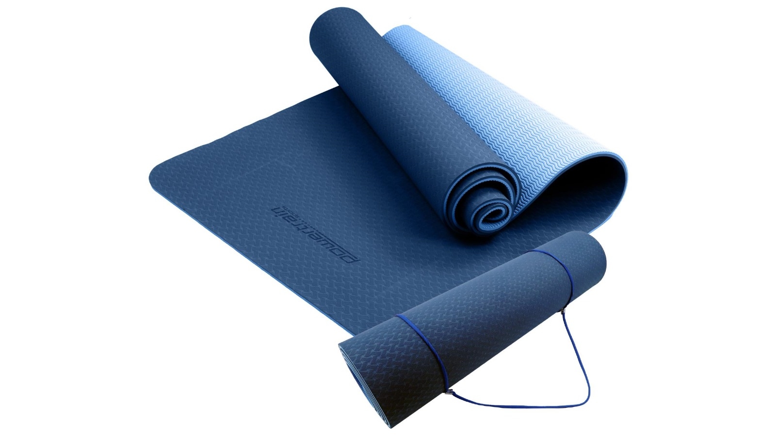 PowerTrain 8mm Yoga Exercise Pilates Mat - Dark Blue