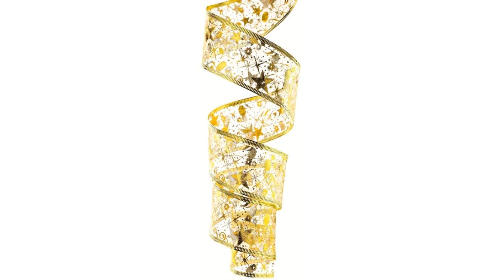TM Christmas Ribbon Fairy Light Golden Garland