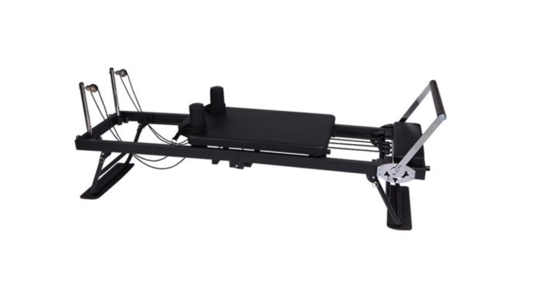 TopOne Sports Foldable Steel Frame Pilates Reformer Machine - Black